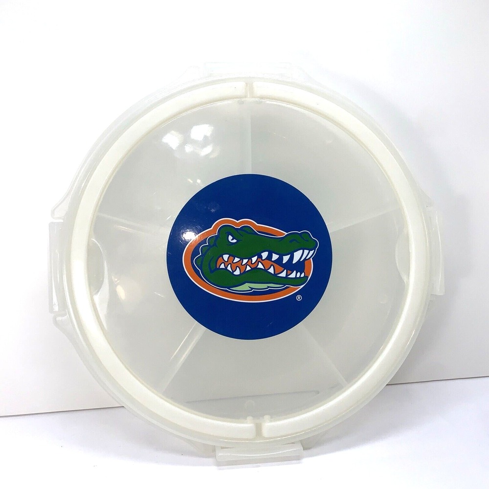 Florida Gators 12" Clear Food Carrier Tray Tailgate Party Snack Server Container